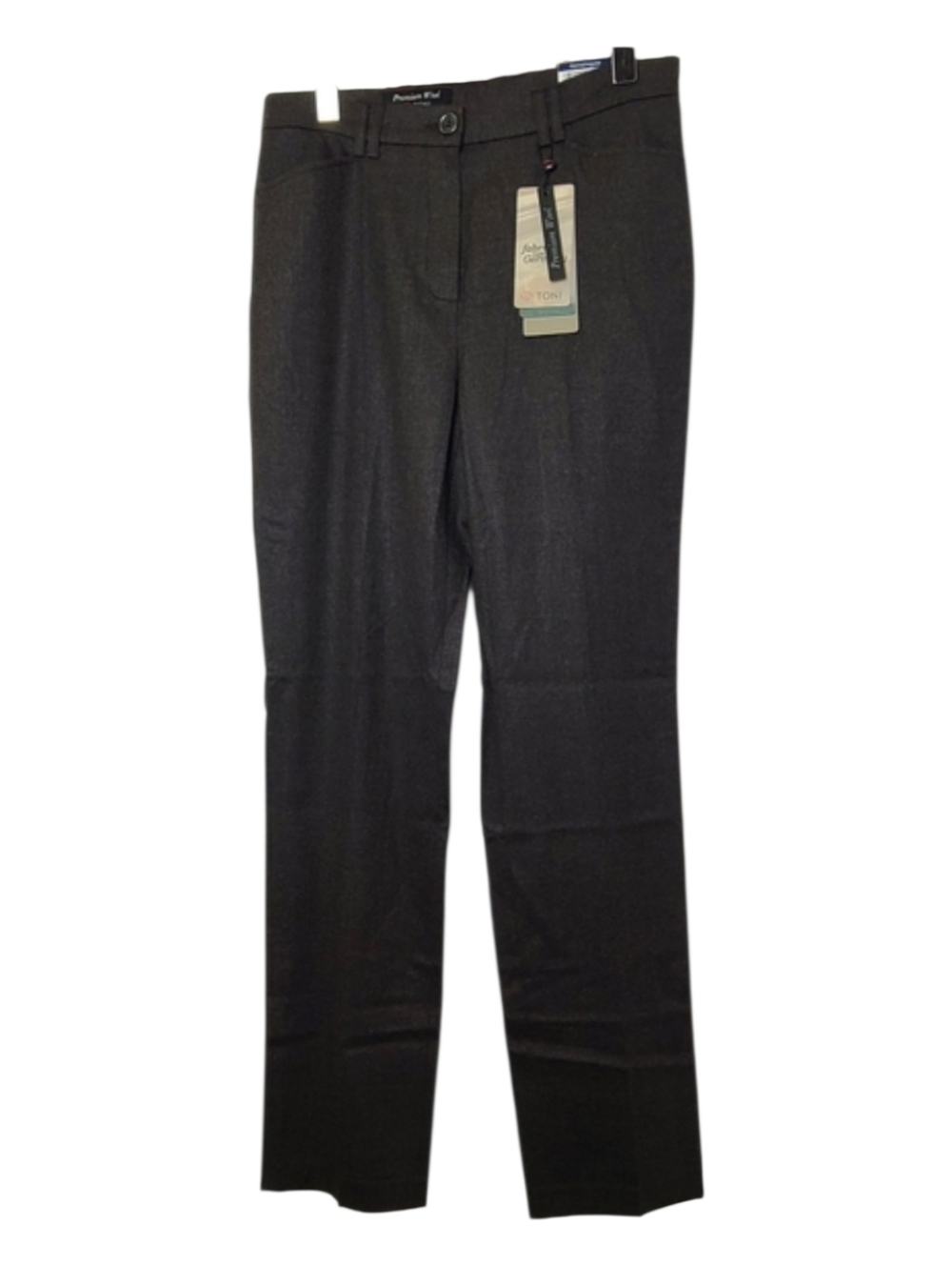 Toni 100% Wool Straight Leg Pants NWT Size 12 Black Tailored Workwear